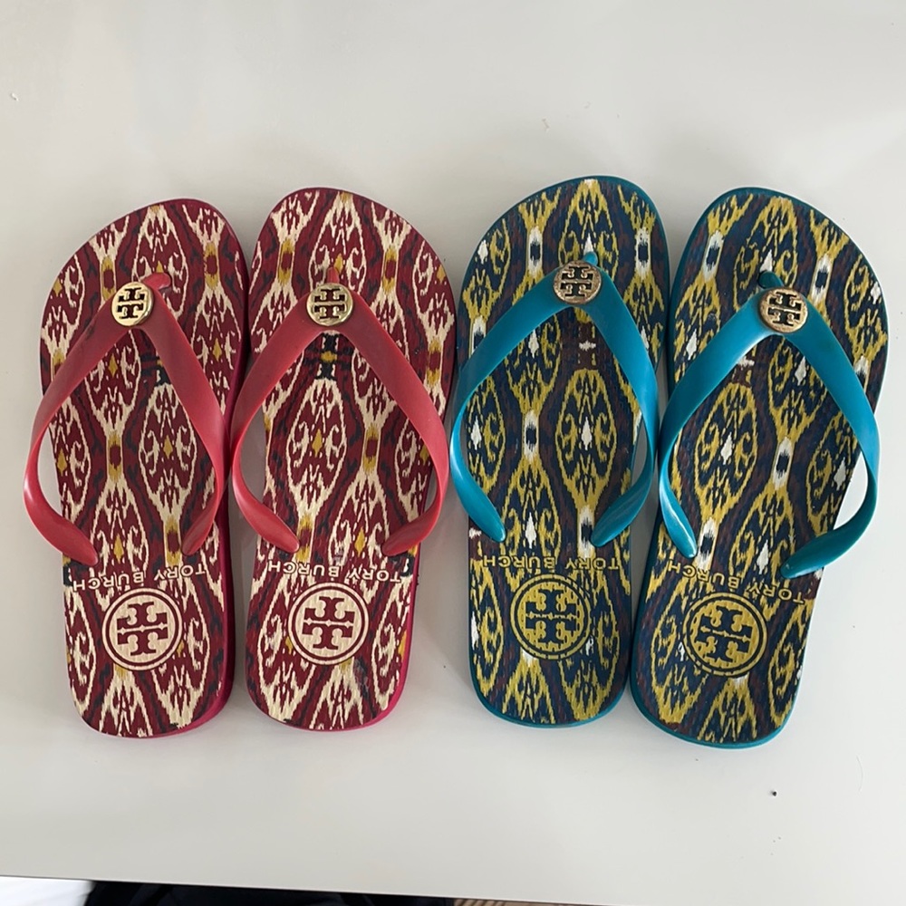 2 Pairs Tory Burch Flip Flops for Price of One